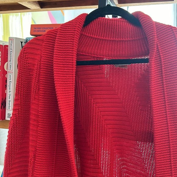 Bright Red Cardigan - Oversized and Cozy - Picture 3 of 3